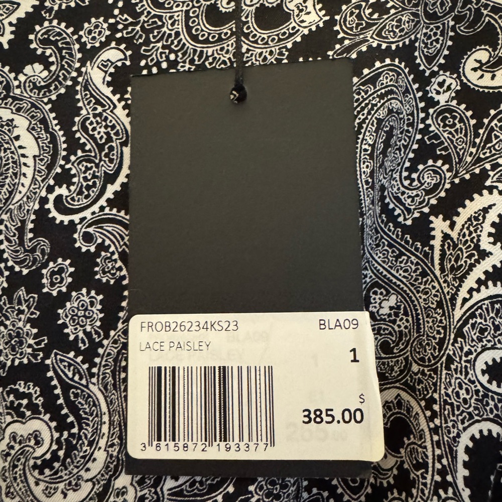 NWT The Kooples Blue and White Paisley Mini Dress - Picture 3 of 5